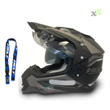 Capacete Motocross Trilha Preto Com Viseira Helt Titanium