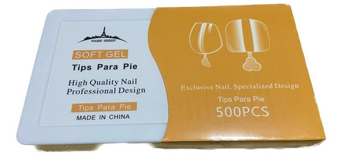 Tips Press On Para Pies X500 Paris Night Soft Gel