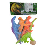 Dinosaurios De Goma Set X 4 Accesorios Bolsa Juguete