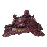 Buda Sonriente Feliz En Caoba -grande 55*37*22 - Tebho Shop