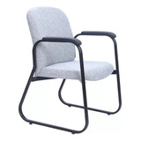 Cadeira Inicada Recepção Clínica Aguenta 150kg - Preta Cinza