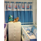 Cortinas Artesanales Infantiles Con Bando Y Apliques Velero