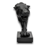 Escultura Pantera Negra Ataque Em Gesso 39cm