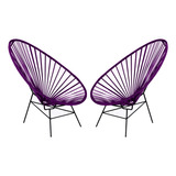 Sillas Acapulco Clásica Personalizable Ikapali  (2 Sillas) Color Violeta Oscuro Liso