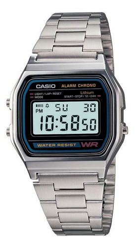 Relógio Casio Unissex Vintage Digital Prata A158wa-1df Cor A158wa-1df - Prata