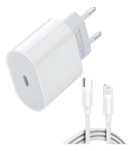 Cabo + Fonte Compatível iPhone SE X Xr 11 12 13pro 14 Usb-c