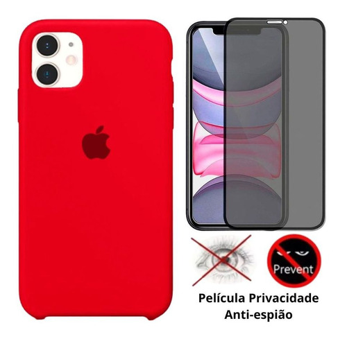 Capa Capinha + Película Privacidade 3d Compatível iPhone 11