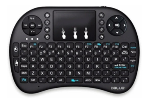 Mini Teclado Inalambrico Touchpad Para Smart Tv Dblue Color Del Teclado Negro