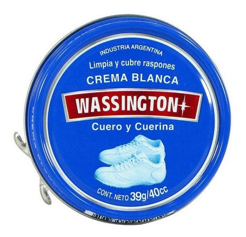 Wassington Crema Blanca X 39g - Para Cuero Y Cuerina