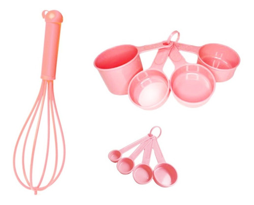 Kit Medidor De Cozinha Rosa 