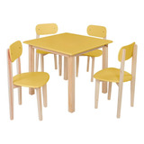 Kit Mesa Decorativa Com 4 Cadeiras Infantil Cores Variadas
