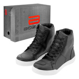 Zapatillas Para Moto Urbana Bota Cuero Eco Bozaki Sia+