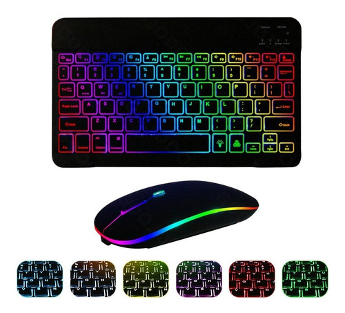 Kit Teclado Inalambrico Recargable Gamer Bluetooth Ratón