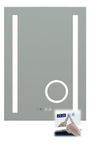 Espejo Smart Inteligente Luz Led Rectangular 50x70cm Touch
