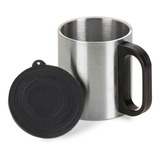 Kit 05 Unid Caneca De Inox Com Tampa De Plástico, 180 Ml