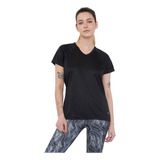 Polera Mujer Deportiva Poliéster V-neck Negro Corona