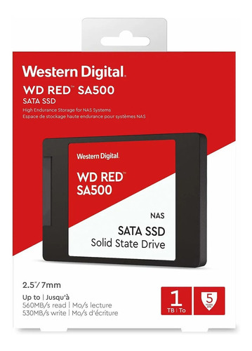 Ssd Western Digital Wd Red Sa500 Wds100t1r0a 1tb Rojo