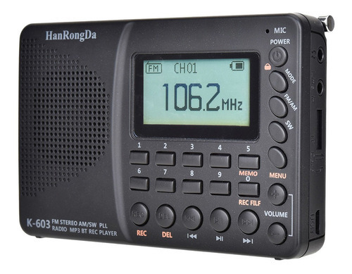 Equipo De Radio Bluetooth Mp3, Grabadora Digital