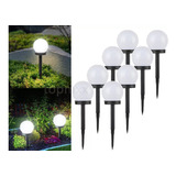 Lámpara Solar De Bola De Jardín Para Patio Exterior 8pcs