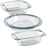 Set X3 Fuentes Moldes Pyrex Easygrab De Vidrio Con Asas 