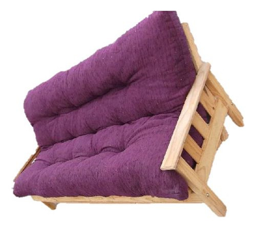 Sillón Cama Futon 3 Cuerpos Chenille Natural