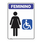 Placa De Sinalização Banheiro Feminino Acessível Pcd 2