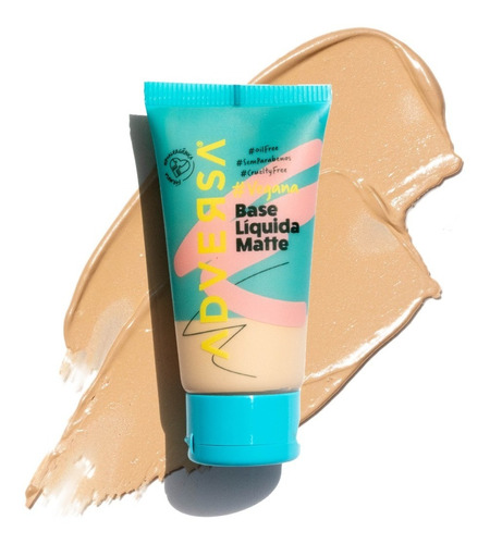 Base Líquida Matte Oil Free Vegana Adversa - Escolha Seu Tom