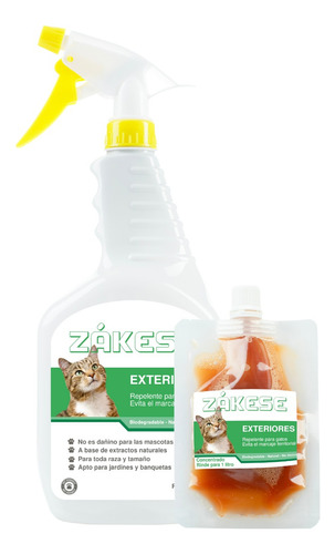 Zákese®exteriores, Repelente Para Gatos, No +orines Y Heces