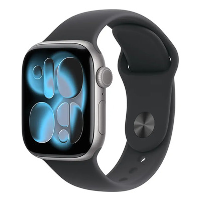 Apple Watch Series 11 GPS • Caja de aluminio gris espacial de 42 mm • Correa deportiva negra – S\u002FM - Distribuidor Autorizado | Meses sin interés