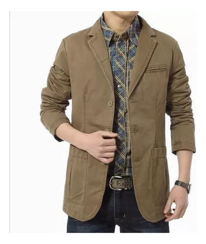  Blazer De Algodón Moderno E Informal Para Hombre