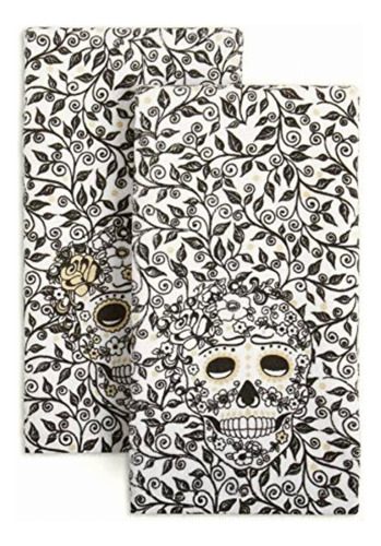 Fiesta Skull & Vine Toalla De Cocina, 16 X 28 Pulgadas,