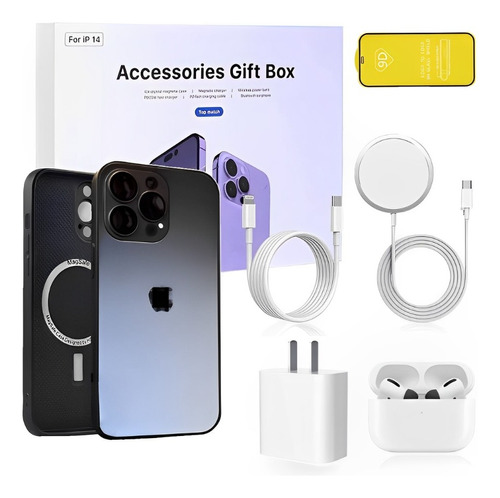 6kit Cargador 20w Inalambrico Para iPhone+ Audífonos+ Funda