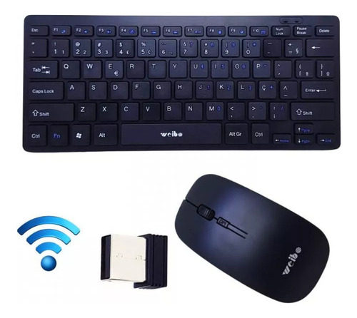 Kit Teclado E Mouse Até 10m De Transmissão Fem Fio