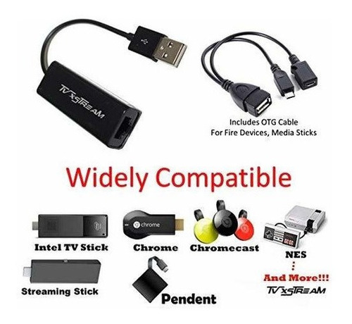 Adaptador Ethernet Para Chromecast Y Fire Stick Micro Usb A 