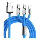 Cable Cargador Usb Reforzado 3 En 1 Para iPhone Micro Tipo-c