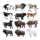 12 Figuras Realistas De Animales De Granja Modelo Vaca Para