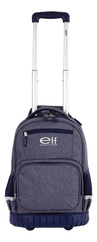 Mochila 18 Con Carro Escolar Reforzado Gris Elf - 6439b