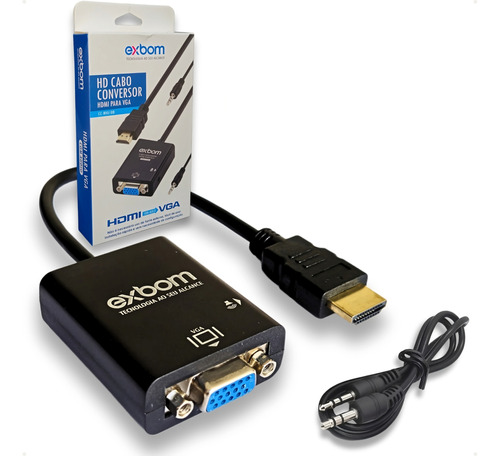 Adaptador Hdmi Para Vga Com Cabo P2 De Áudio Promoção