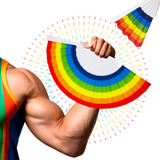 Abanico De Plástico Y Tela Bandera Orgullo Gay Pride Lgbt