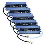 05pçs Fonte Blindada Prodagua Para Leds 12v 12,5a Ip67 150w