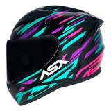 Capacete Asx/ Axxis City Arrow Brilhante Preto Tiffany Roxo