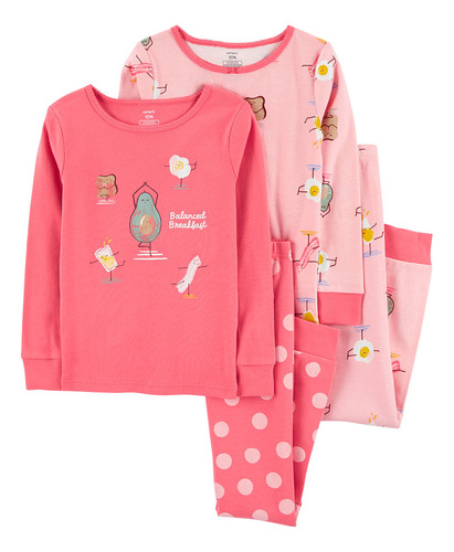 Carters Set 4 Piezas Pijama Algodón Desayuno 3n991110