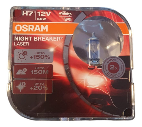 Lamparas H7 12v 55w Osram Night Breaker Laser 150% + Luz New