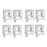 Set X 8 Banquetas Plasticas Reforzadas Colombraro Prm