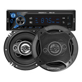 Combo Estereo Auto Led Bluetooth 1 Din Parlantes 6 Pulgadas