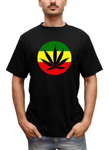 Camiseta Camiseta Masculina Reggae Erva Bob Marley Maconha