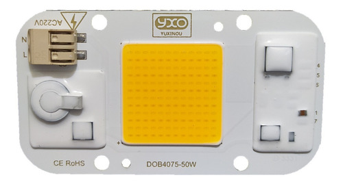 6 Unidades Cob 50w 220v Branco Quente 3500k Solderless 