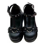 Lolita Zapatos Bowknot Oscuro Goth Punk Plataforma Loli Zapa