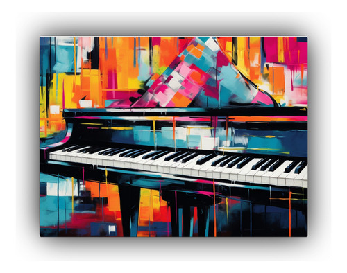 30x20cm Cuadro Decorativo Estilo Piano Jazz Abstracto Flores