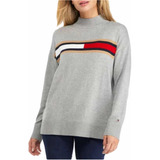 Tommy Hilfiger Sueter De Cuello Alto C/logo Ara Dama, Multi